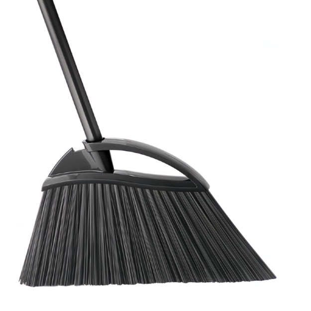 12'' Deluxe Black Angle Broom with 48'' Metal Handle